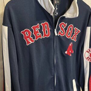 Boston Red Sox Windbreaker Jacket Men’s L Red Navy Stitches MLB Full Zip VGC